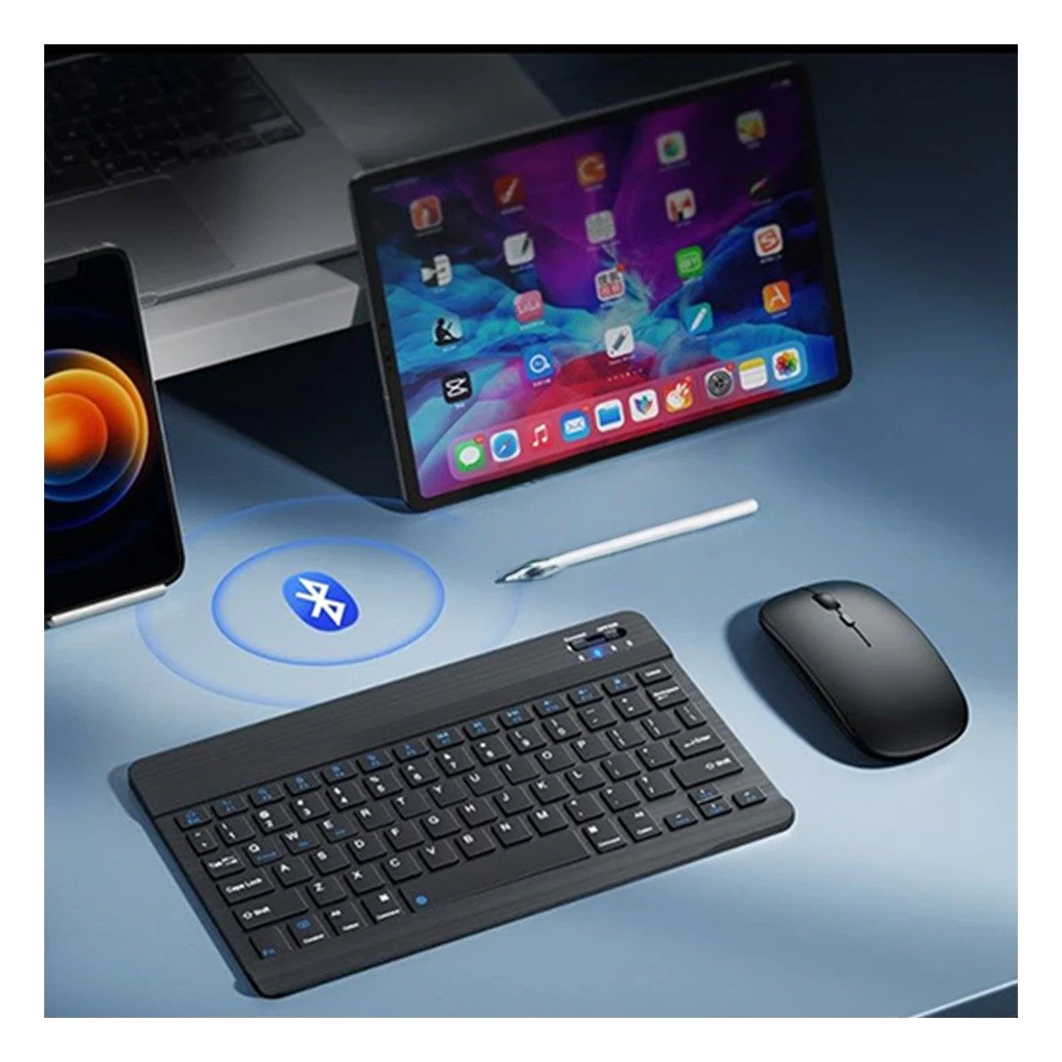 PACK2 EQUIPO TECLADO INALAMBRICO Y MOUSE NEGRO PORTATIL SALA HOGAR JUEGOS Y LECTURA - 5
