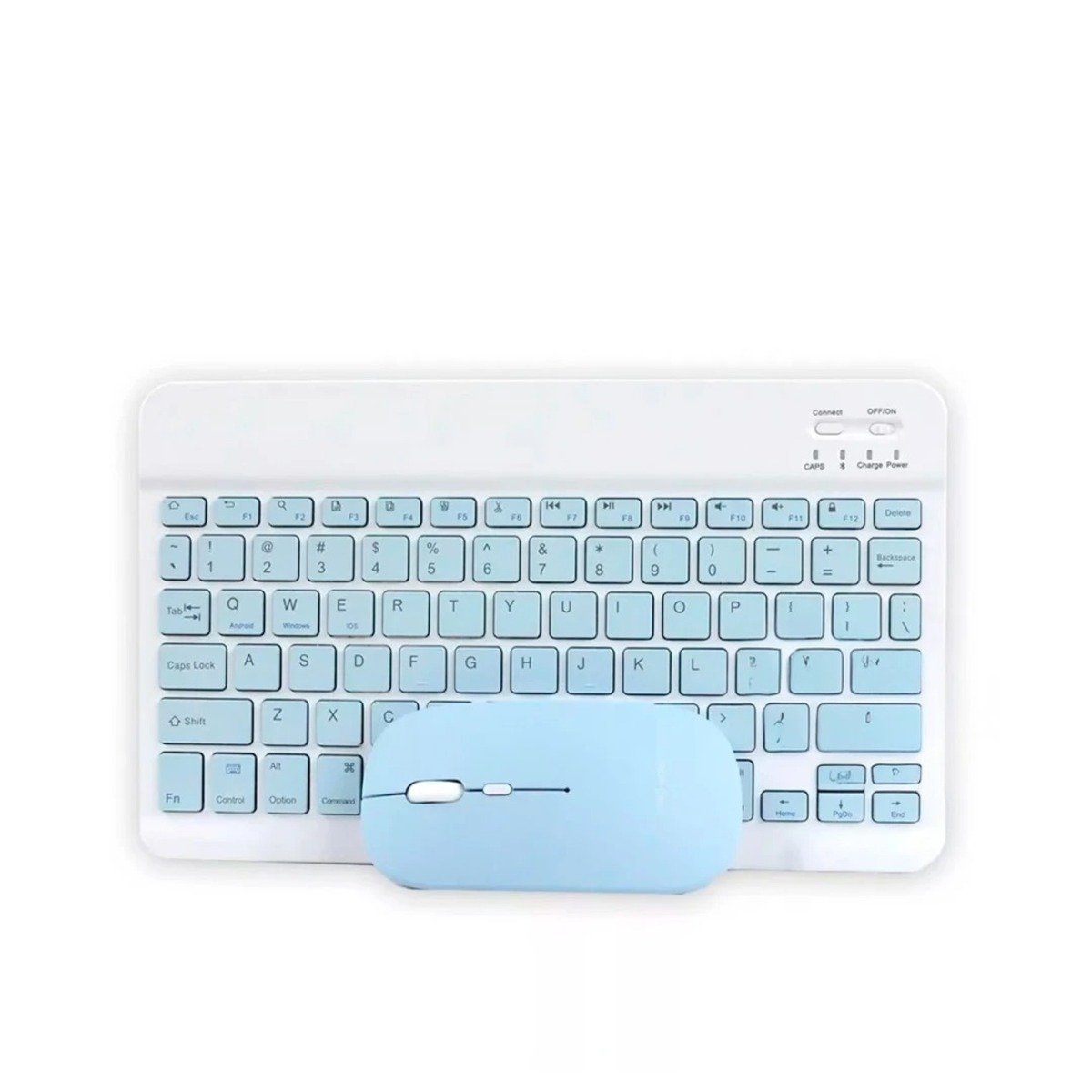 PACK4 EQUIPO MOUSE CELESTE Y TECLADO INALAMBRICO PORTATIL POTENTE FUNCIONAL Y+PAPEL REGALO - 3