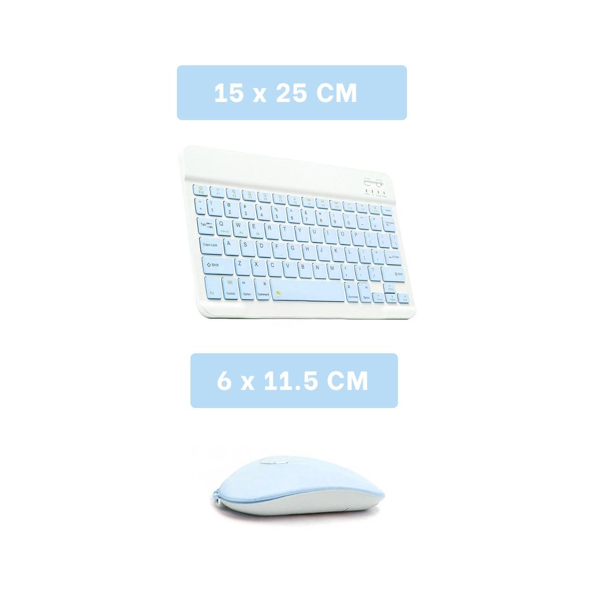 PACK4 EQUIPO MOUSE CELESTE Y TECLADO INALAMBRICO PORTATIL POTENTE FUNCIONAL Y+PAPEL REGALO - 4