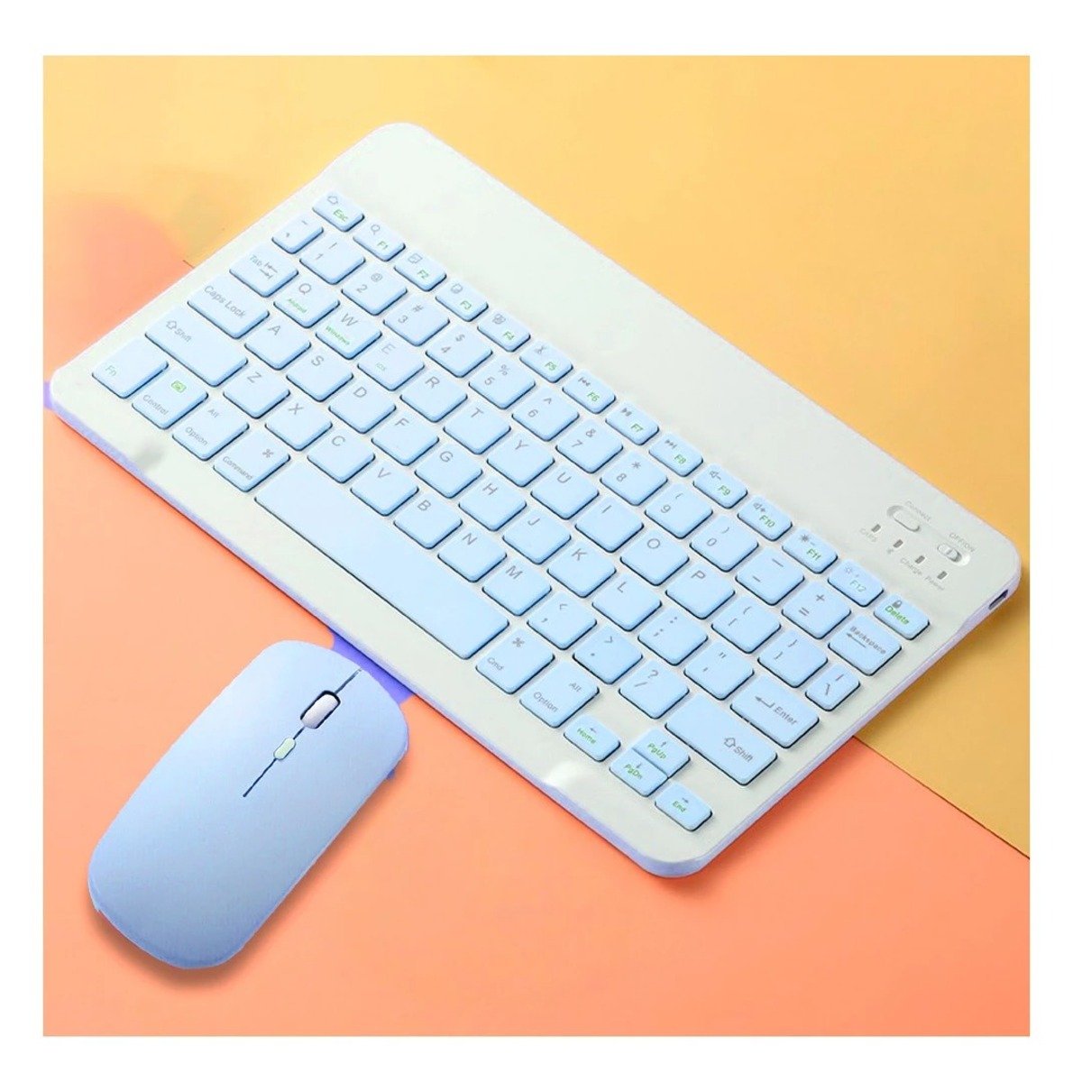PACK2 PACK PORTATIL MOUSE Y TECLADO CELESTE INALAMBRICO MODERNO POTENTE Y+REGALO STICKER - 3