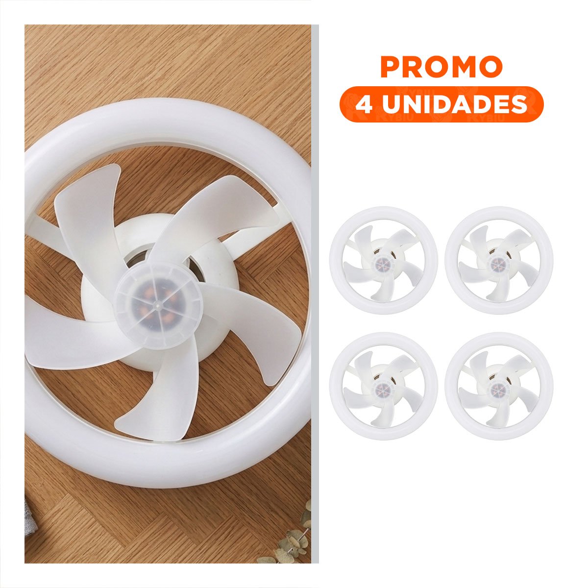 PACK4 TECHO VENTILADOR 2 EN 1 CON LAMPARA PARA SALA DORMITORIO Y ESTILO Y+REGALO STICKER - 1