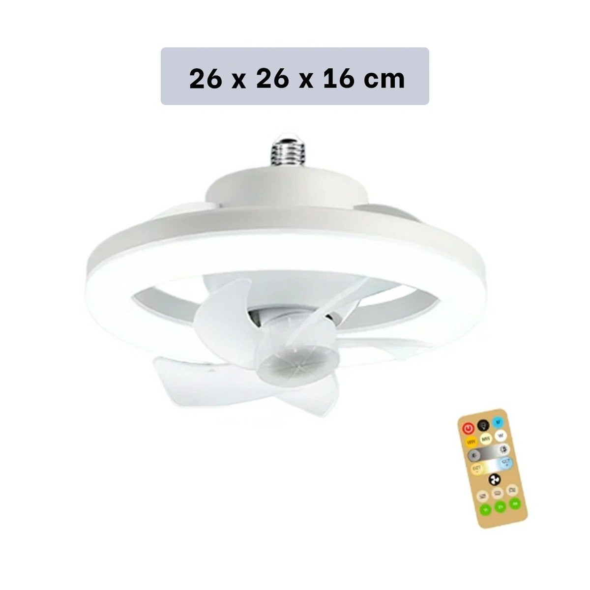 PACK4 TECHO VENTILADOR 2 EN 1 CON LAMPARA PARA SALA DORMITORIO Y ESTILO Y+REGALO STICKER - 4