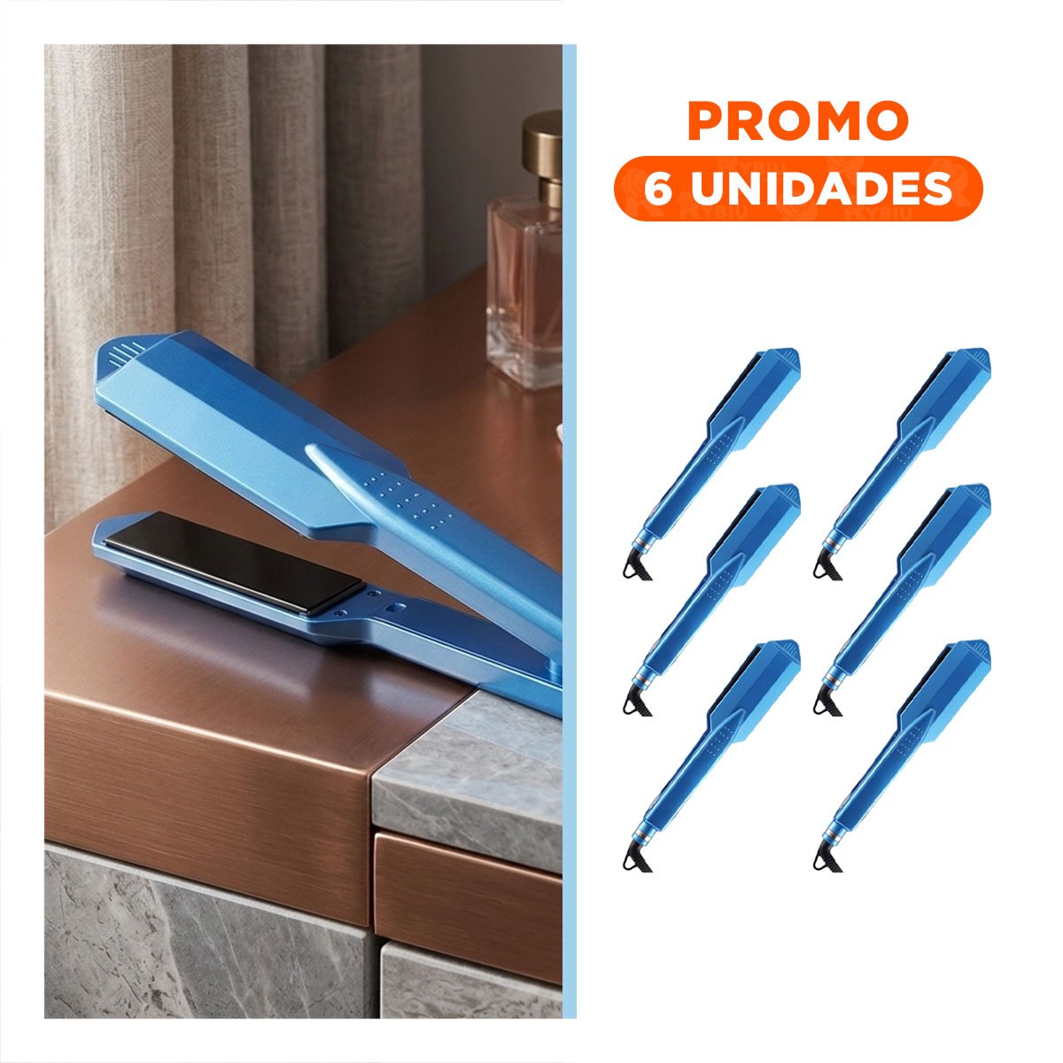 PACK6 PEINADOR PLACAS CERAMICAS CABELLO 2 PULGADAS PELO LISO RAPIDO Y FACIL - 1