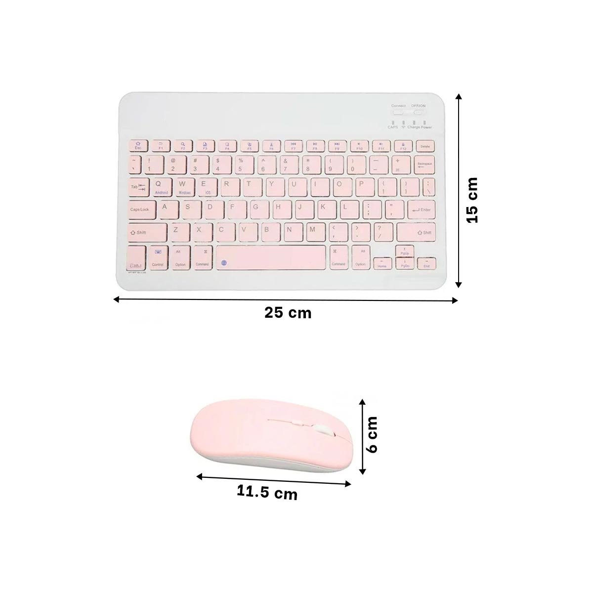 PACK2 EQUIPO TECLADO Y MOUSE ROSADO INALAMBRICO PORTATIL SALA USO CONTINUO Y+REGALO STICKER - 4