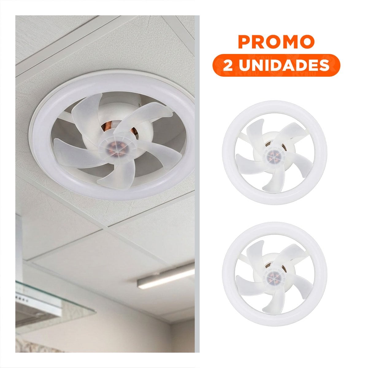 PACK2 LUZ DE TECHO VENTILADOR 2 EN 1 PARA SALA DORMITORIO Y AMBIENTE MODERNO - 1