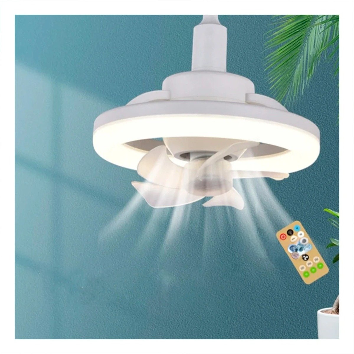 PACK2 LUZ DE TECHO VENTILADOR 2 EN 1 PARA SALA DORMITORIO Y AMBIENTE MODERNO - 2