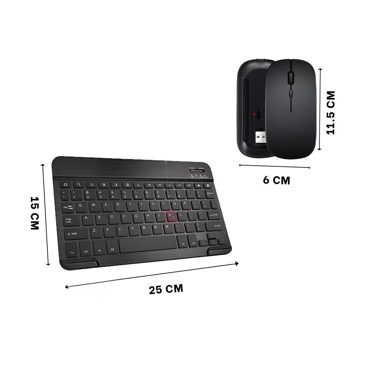 PACK6 ACCESORIO TECLADO Y MOUSE INALAMBRICO NEGRO PORTATIL LECTURA Y JUEGOS Y+REGALO STICKER - 4