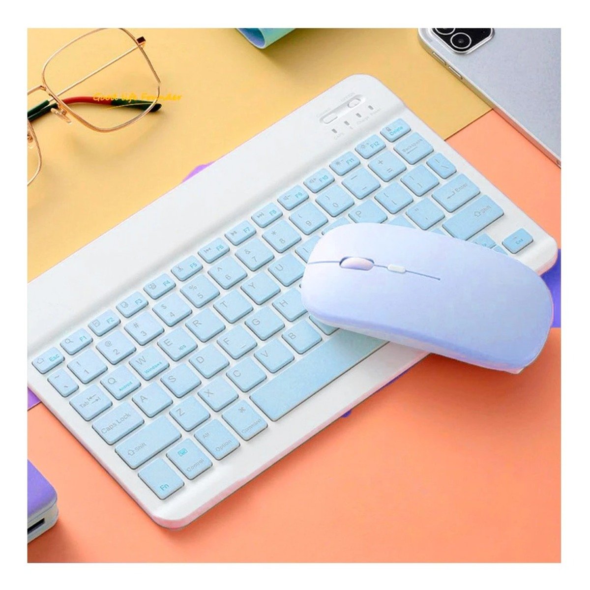 PACK6 EQUIPO CELESTE TECLADO Y MOUSE INALAMBRICO AVANZADO SEGURO Y POTENTE - 5
