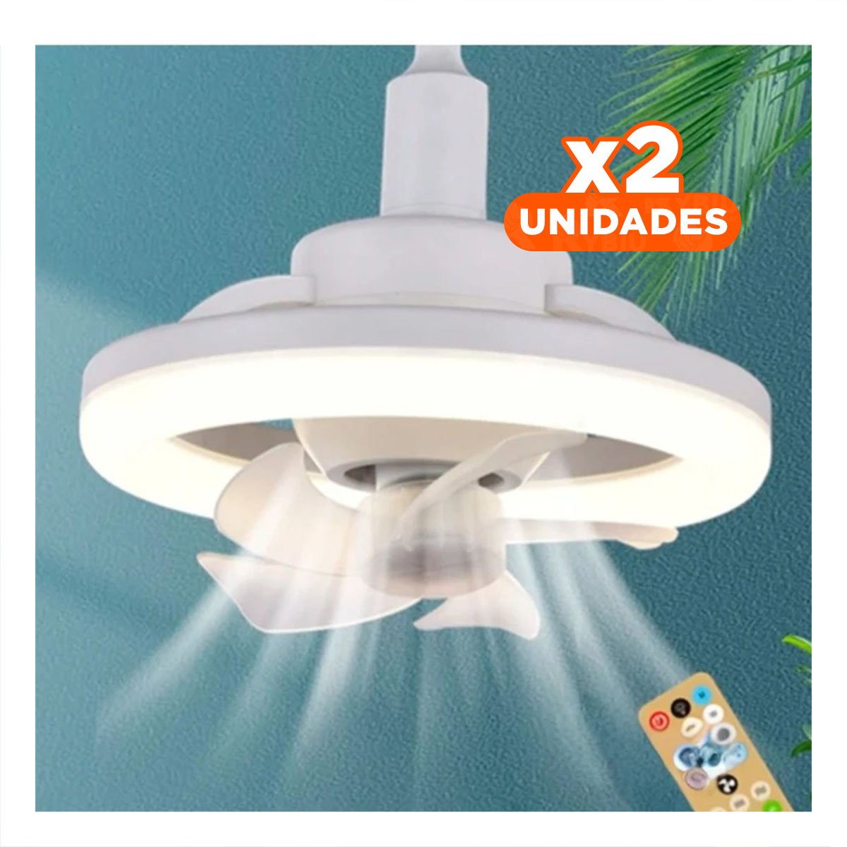 PACK2 TECHO LED CON VENTILADOR 2 EN 1 PARA CASA DORMITORIO Y AMBIENTE Y+REGALO STICKER - 1