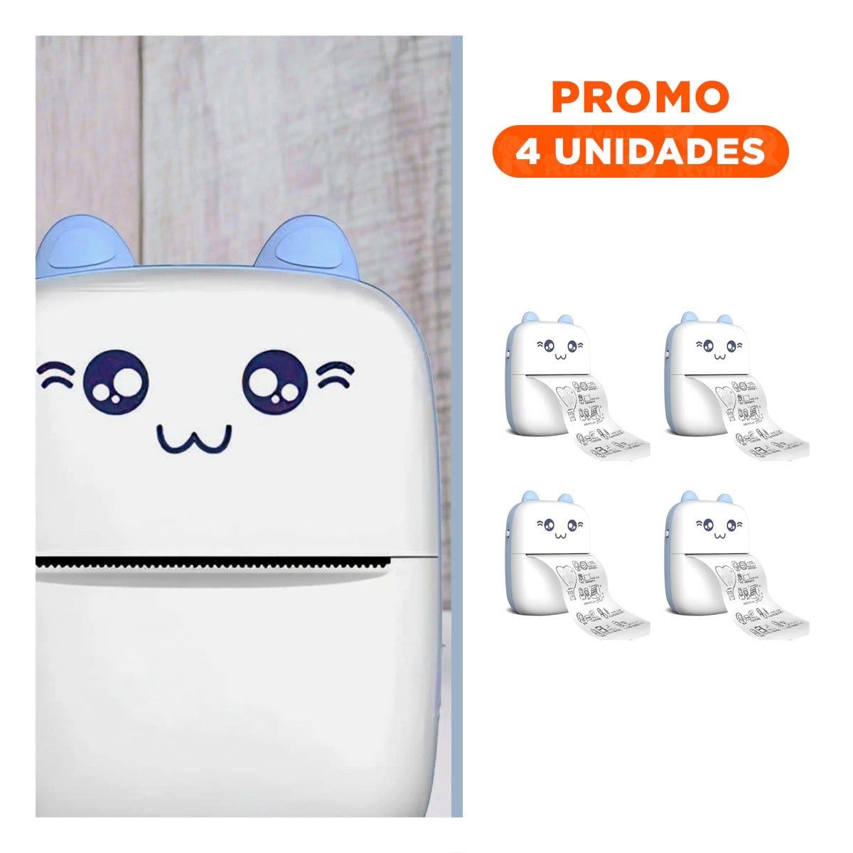 PACK4 DISPOSITIVO PORTATIL 10X8CM CELESTE PARA DOCUMENTOS CASA OFICINA Y+REGALO STICKER - 1