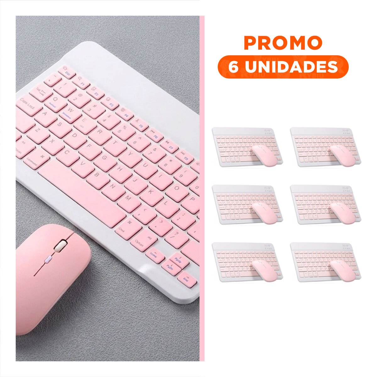 PACK6 DISPOSITIVO MOUSE INALAMBRICO Y TECLADO ROSADO PORTATIL CASA LECTURA Y JUEGOS DIVERTIDOS - 1
