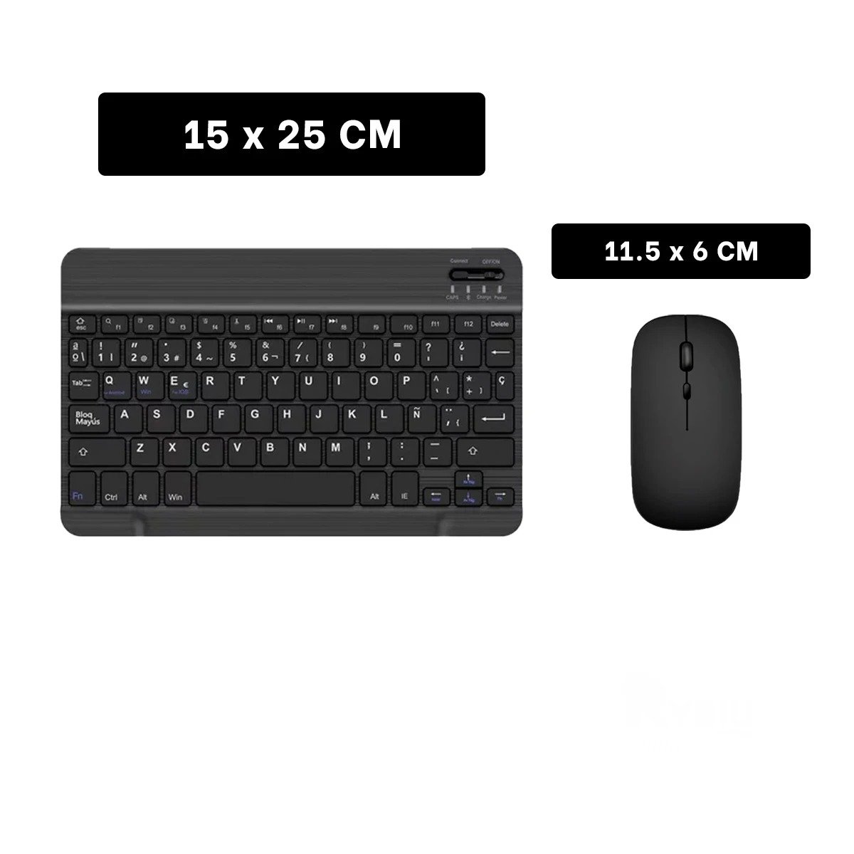 PACK4 DISPOSITIVO TECLADO Y MOUSE INALAMBRICO NEGRO PORTATIL SALA CASA ENTRETENIMIENTO - 4