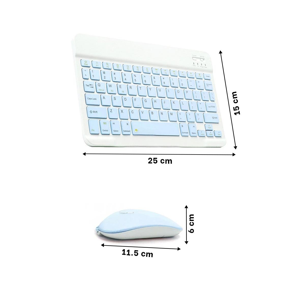 PACK6 EQUIPO PORTATIL MOUSE Y TECLADO CELESTE INALAMBRICO MODERNO LIGERO Y+PAPEL REGALO - 4
