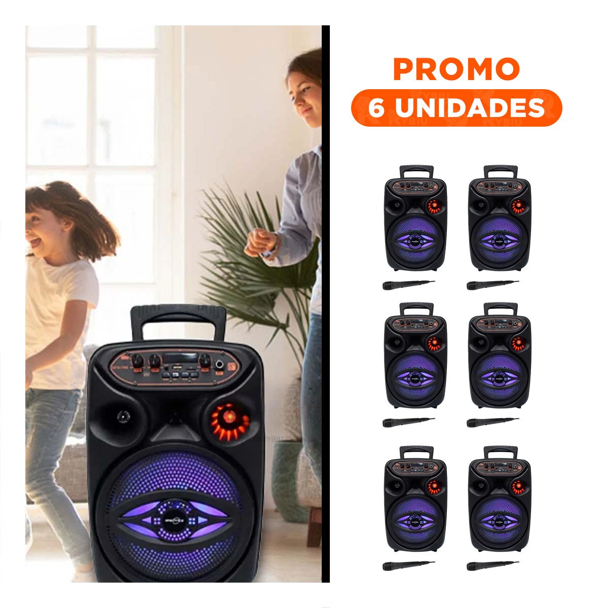 PACK6 MODULO PORTATIL CON BOCINA INALAMBRICA MODERNO LIGERO Y FUNCIONAL PARA EVENTOS - 1