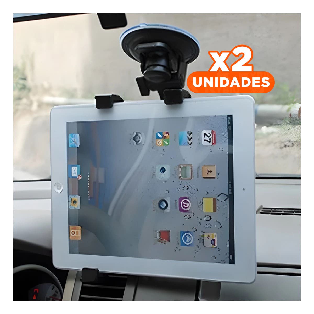 PACK2 PIE GIRATORIO TABLET UNIVERSAL 360 NEGRO LIGERO SEGURO Y ADAPTABLE Y+REGALO STICKER - 1