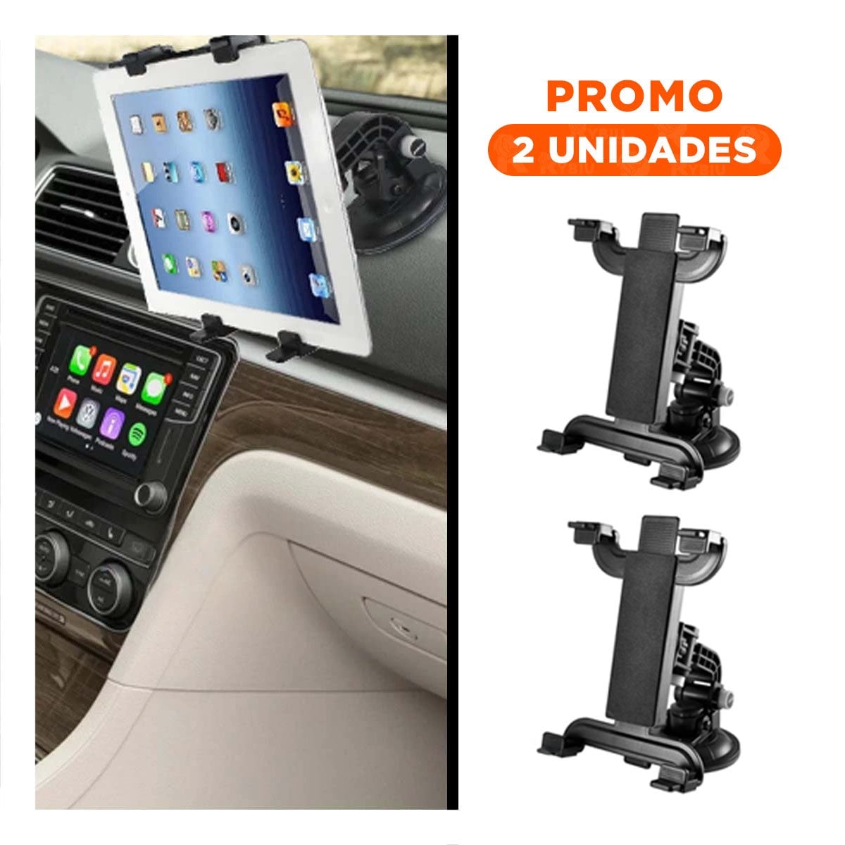 PACK2 PIE UNIVERSAL TABLET GIRATORIO 360 NEGRO LIGERO ADAPTABLE Y VERSATIL - 1