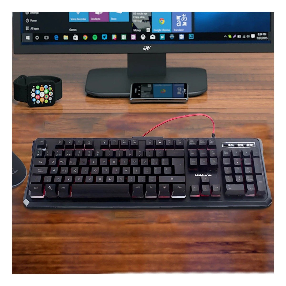 PACK4 ESTACION TECLADO Y MOUSE LIGERO ESTABLE PARA USO DIARIO Y+PAPEL REGALO - 2