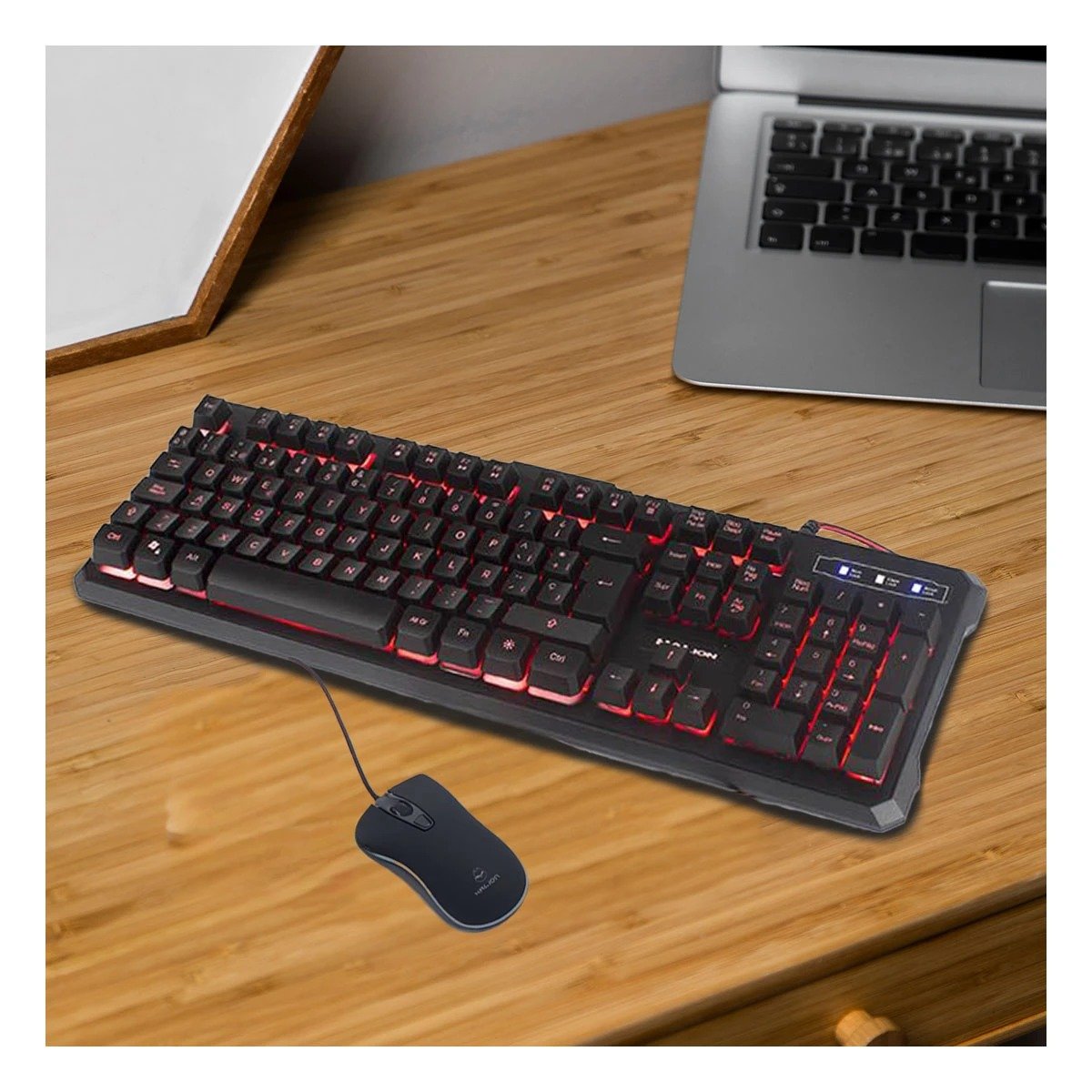 PACK4 ESTACION TECLADO Y MOUSE LIGERO ESTABLE PARA USO DIARIO Y+PAPEL REGALO - 5