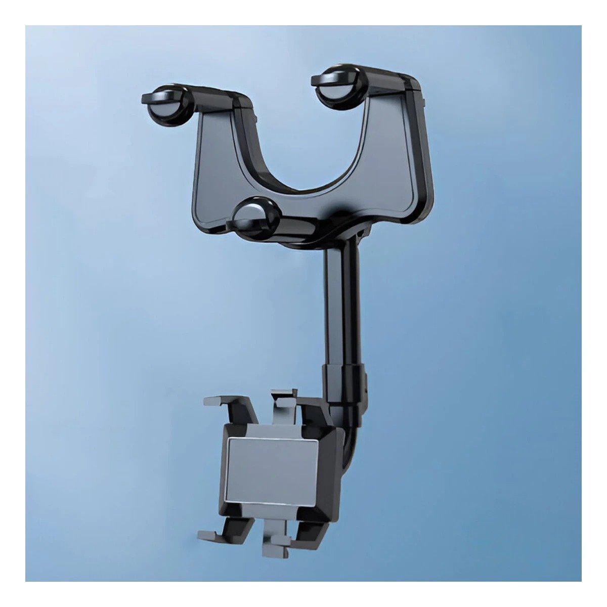 PACK6 MONTAJE CELULAR RETROVISOR 360 NEGRO FUNCIONAL ESTABLE Y VERSATIL - 2