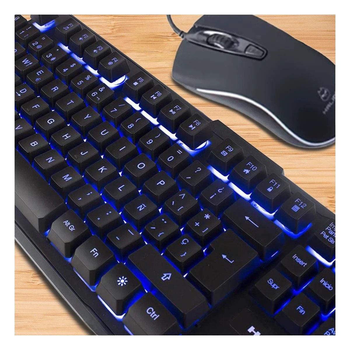 PACK4 ESTACION GAMING TECLADO CON MOUSE COMPACTO FUNCIONAL Y SEGURO Y+REGALO STICKER - 5
