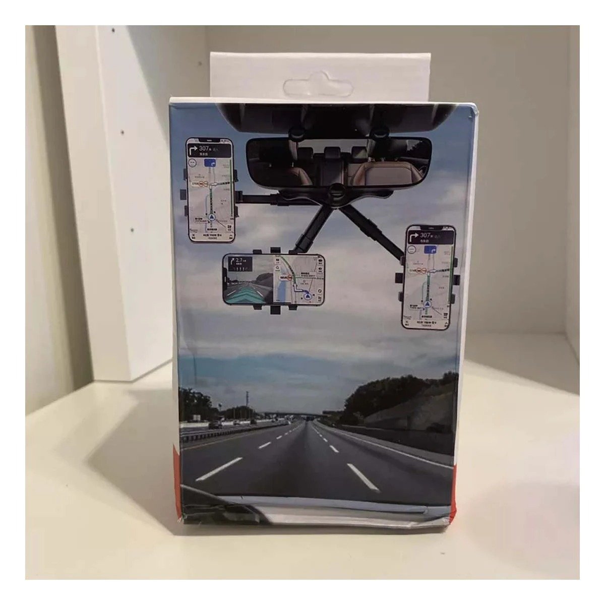 PACK6 MONTAJE PARA CELULAR RETROVISOR 360 NEGRO LIGERA SEGURA Y ADAPTABLE Y+PAPEL REGALO - 2