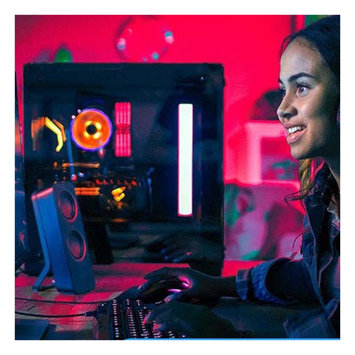 PACK2 JUEGO GAMING TECLADO CON MOUSE Y LUCES COMPACTO ESTABLE Y SEGURO PARA DIVERSION - 5