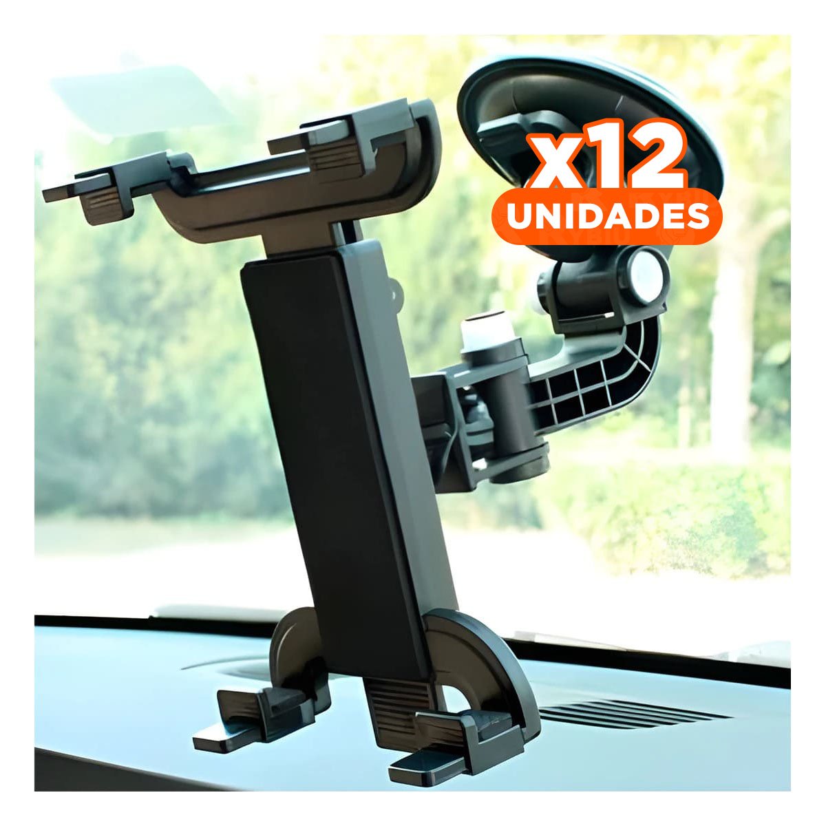 PACK12 RACK GIRATORIO TABLET UNIVERSAL 360 NEGRO MODERNA FUNCIONAL Y ADAPTABLE - 1
