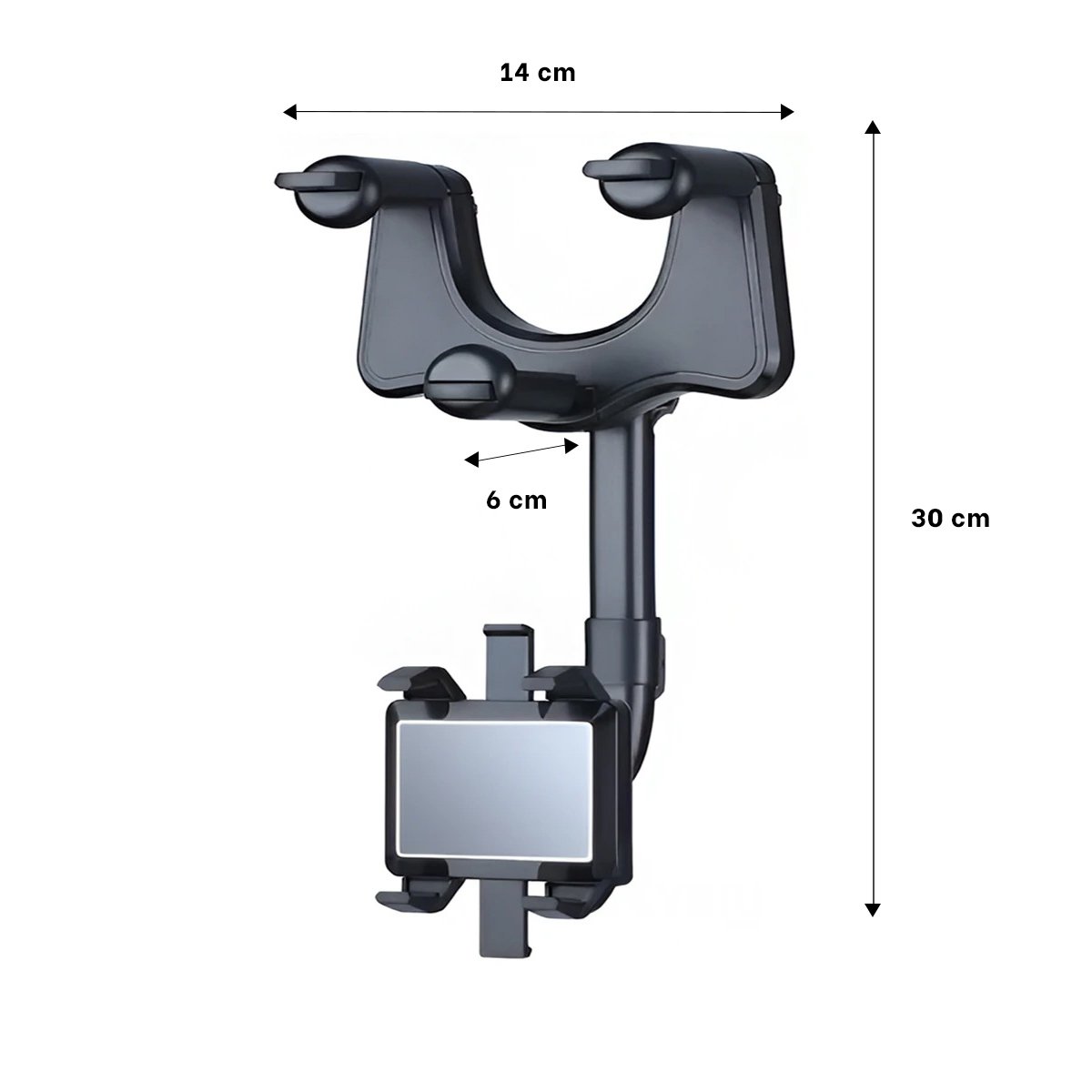 PACK2 ACCESORIO CELULAR RETROVISOR 360 NEGRO MODERNA FUNCIONAL Y VERSATIL Y+PAPEL REGALO - 4