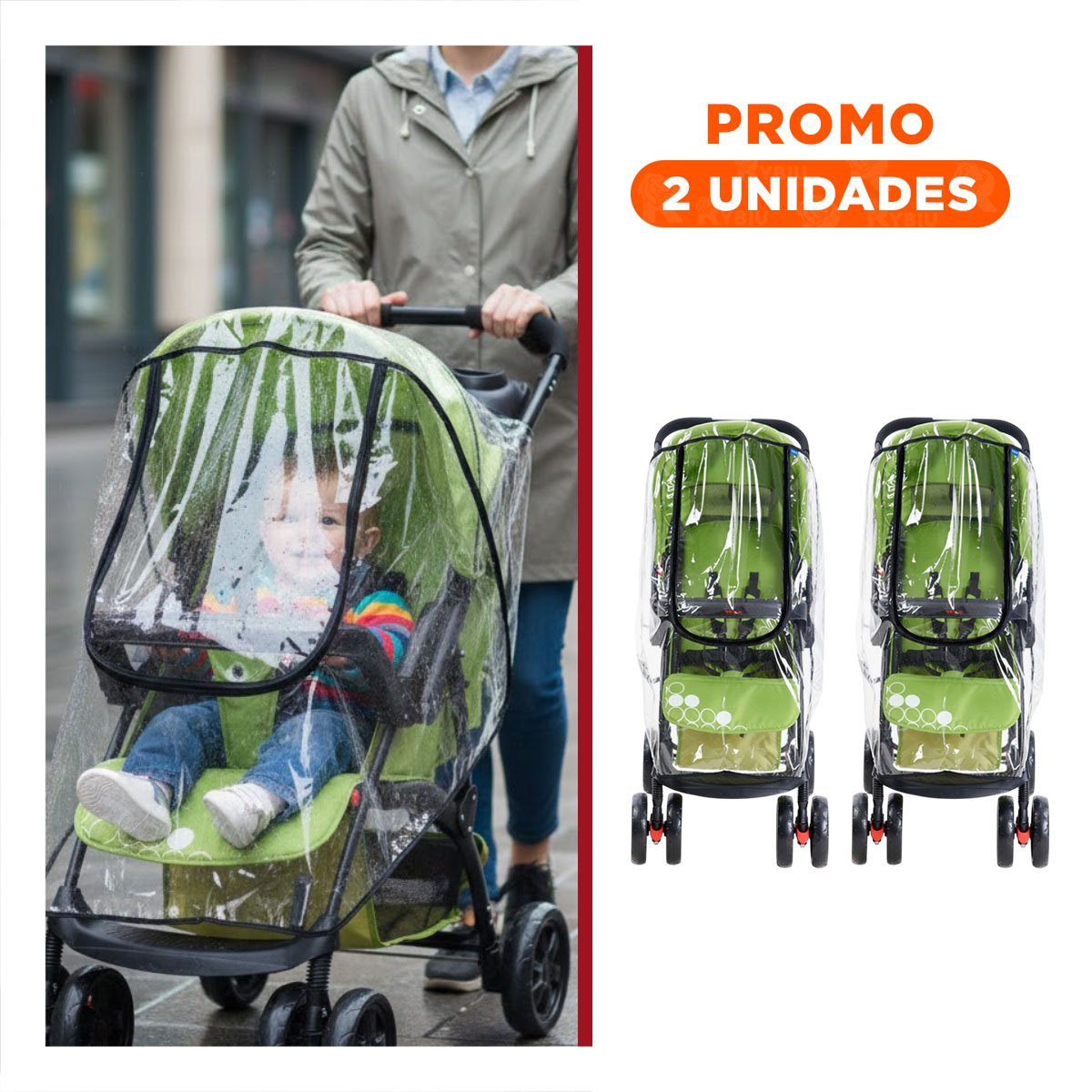 PACK2 PROTECTOR PARA COCHE CON PEGA PEGA EN COLOR TRANSPARENTE DE 82X50CM - 1