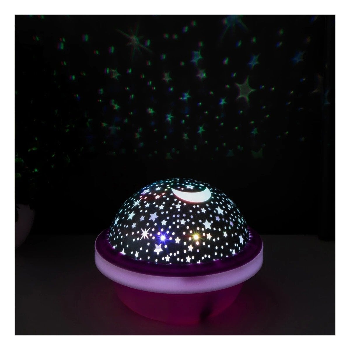 PACK6 FOCO DE NOCHE GIRATORIO DE GALAXIA COLOR LILA Y+PAPEL REGALO - 5