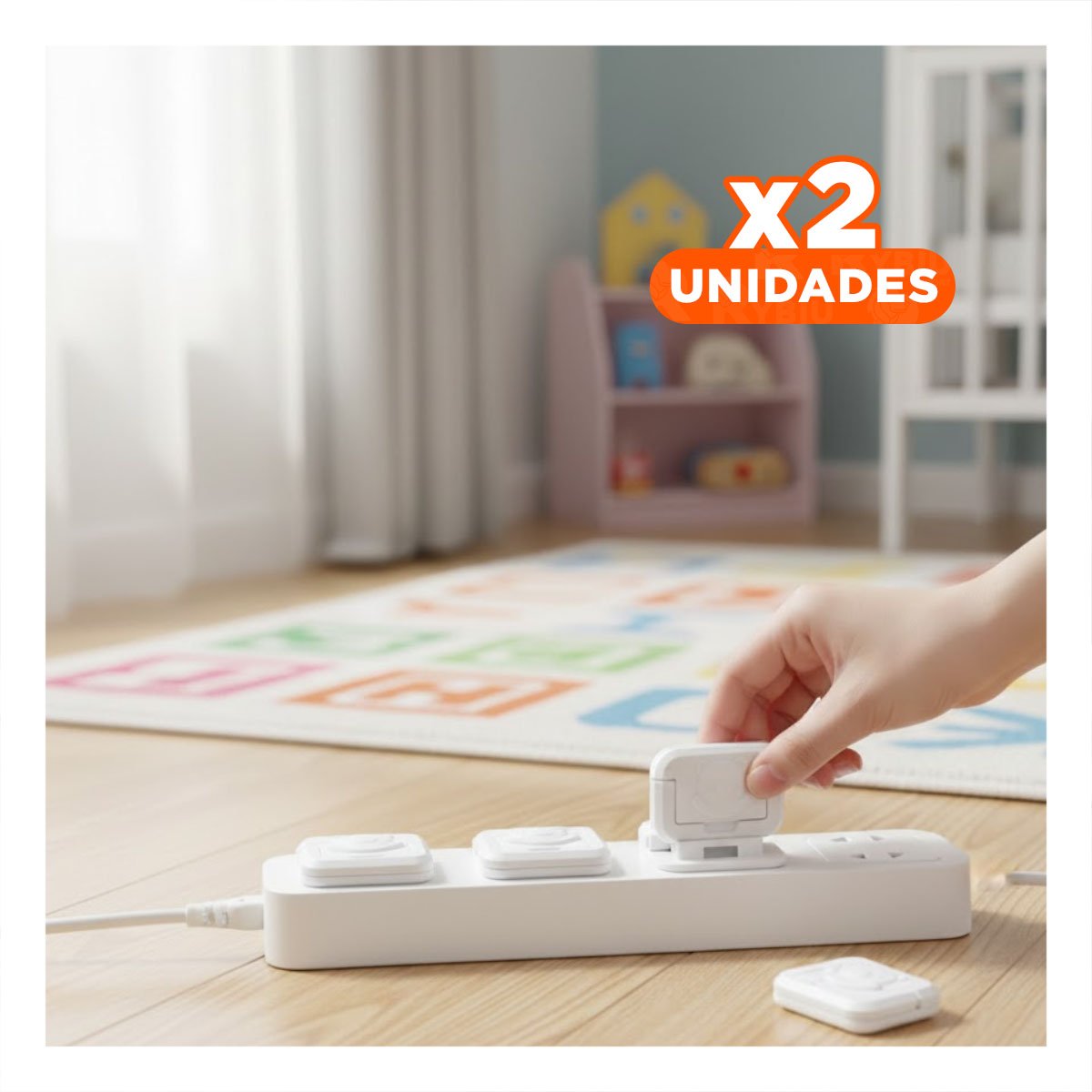 PACK2 PROTECTOR PARA ENCHUFE EN BLANCO Y FORMA DE OSITO DE 2,3X3,2CM Y+REGALO STICKER - 1