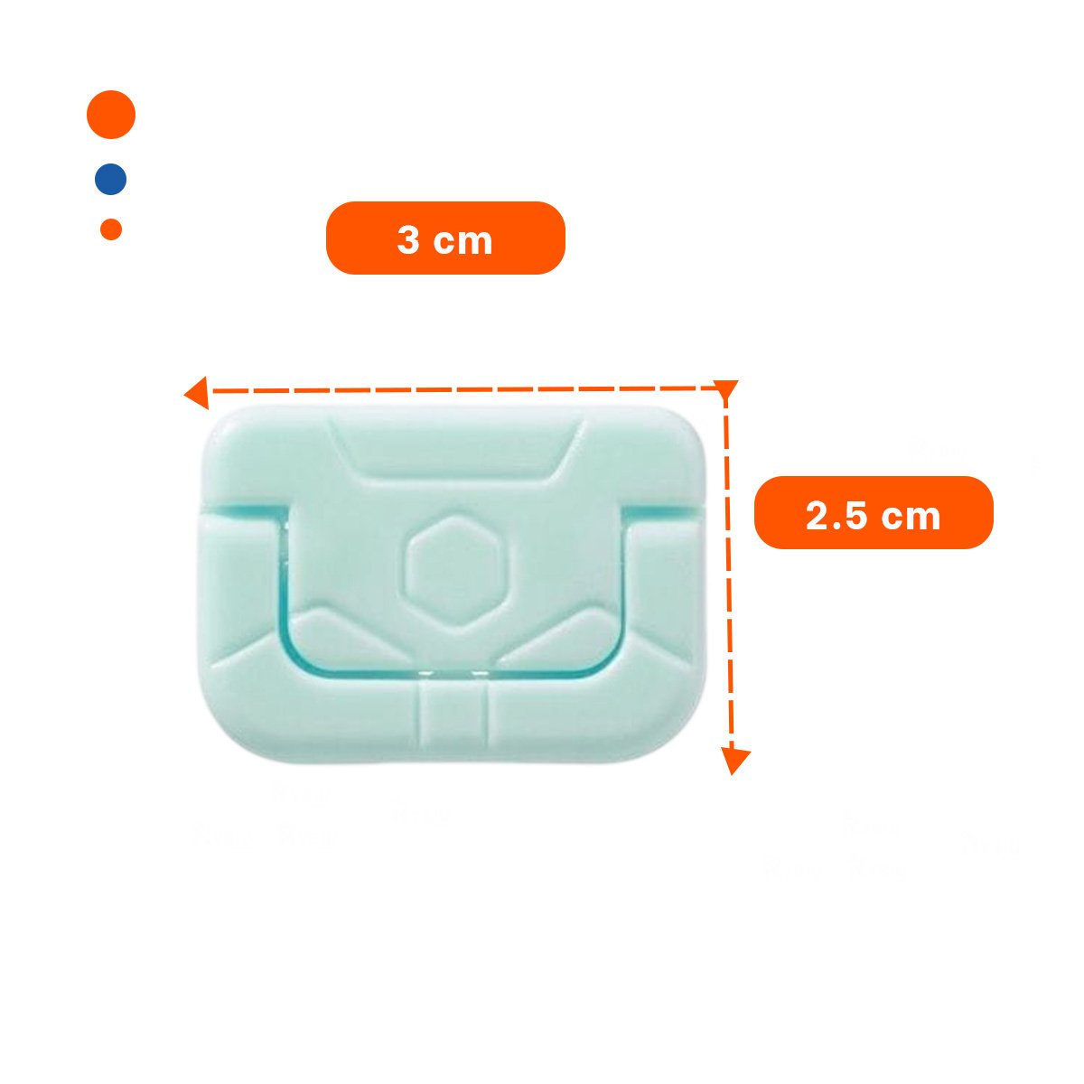 PACK12 TAPA RECTANGULAR DIMENSIONES 2,5X3CM PARA ENCHUFE ROSADO Y VERDE AGUA Y+REGALO STICKER - 4