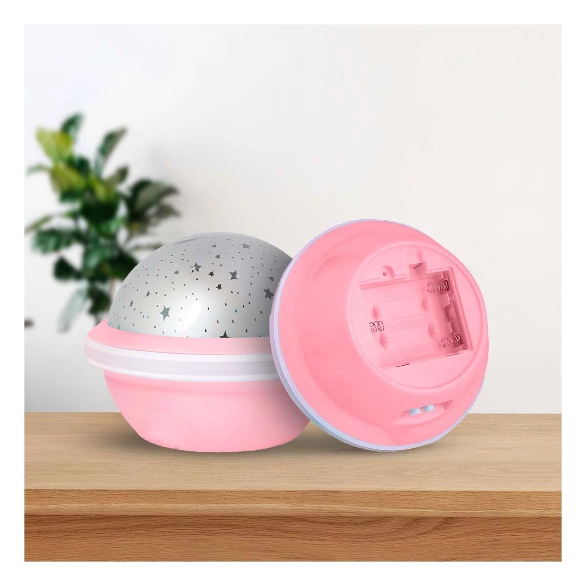 PACK2 LUZ DE NOCHE GIRATORIA DE CIELO COLOR ROSADO LED Y+PAPEL REGALO - 5