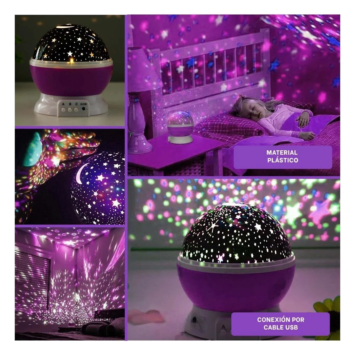 DISPOSITIVO GIRATORIO DE GALAXIA MORADO LIGERO Y FUNCIONAL PARA SALA Y+POST IT - 1