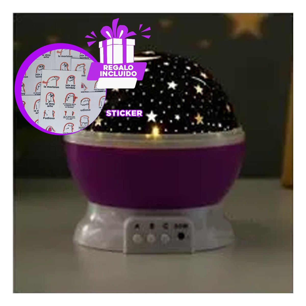 DISPOSITIVO GIRATORIO DE GALAXIA MORADO FACIL DE USAR Y VERSATIL SIEMPRE Y+REGALO STICKER - 1