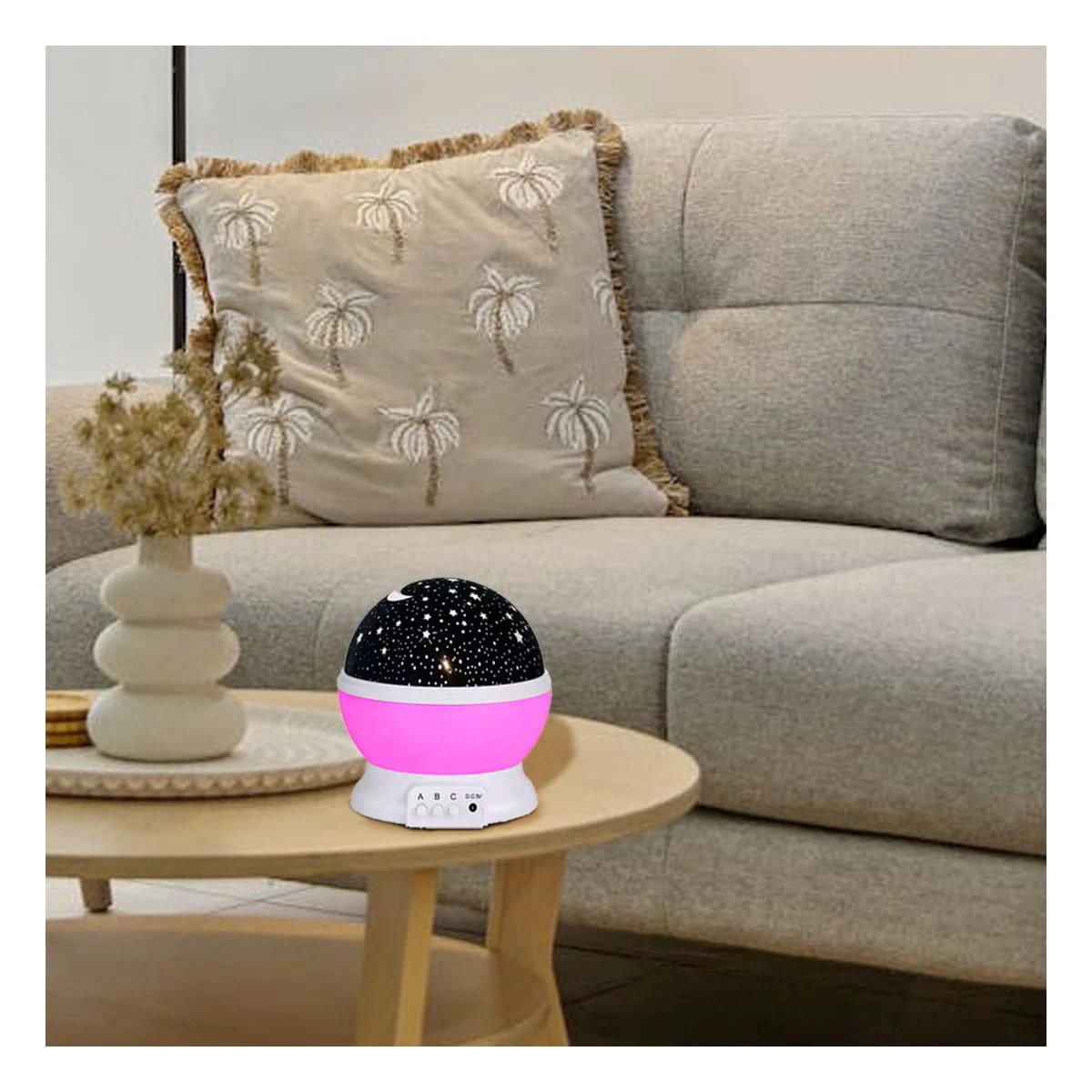 PACK2 ILUMINACION LED GIRATORIA GALAXIA FUCSIA PARA CASA Y+REGALO STICKER - 3