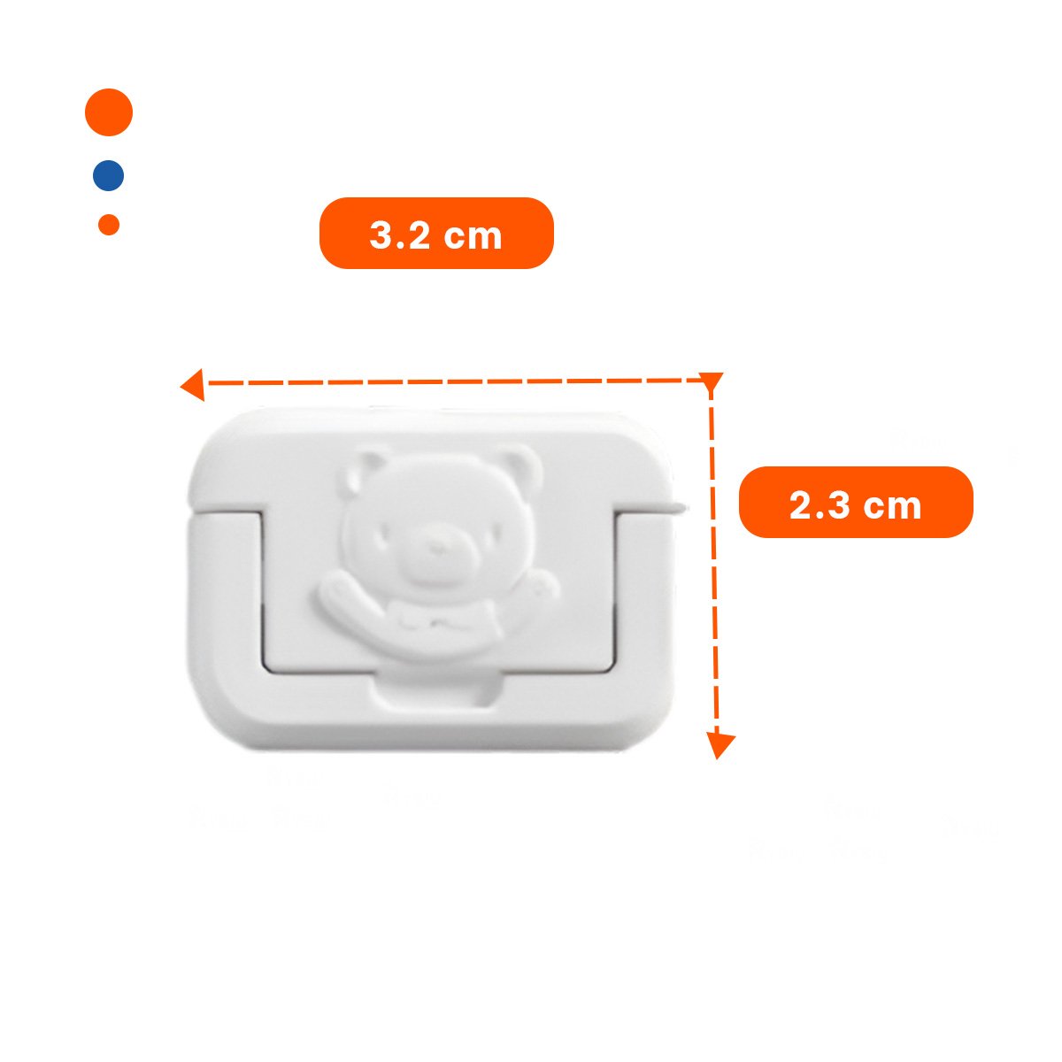 PACK6 CUBRIDOR DE ENCHUFE RECTANGULAR BLANCO FORMA DE OSITO DIMENSIONES 2,3X3,2CM - 4
