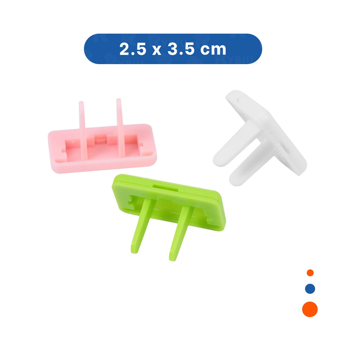 PACK6 TAPA PARA ENCHUFE RECTANGULAR DE 2,5X3,5CM ROSADO VERDE Y BLANCO Y+REGALO STICKER - 4