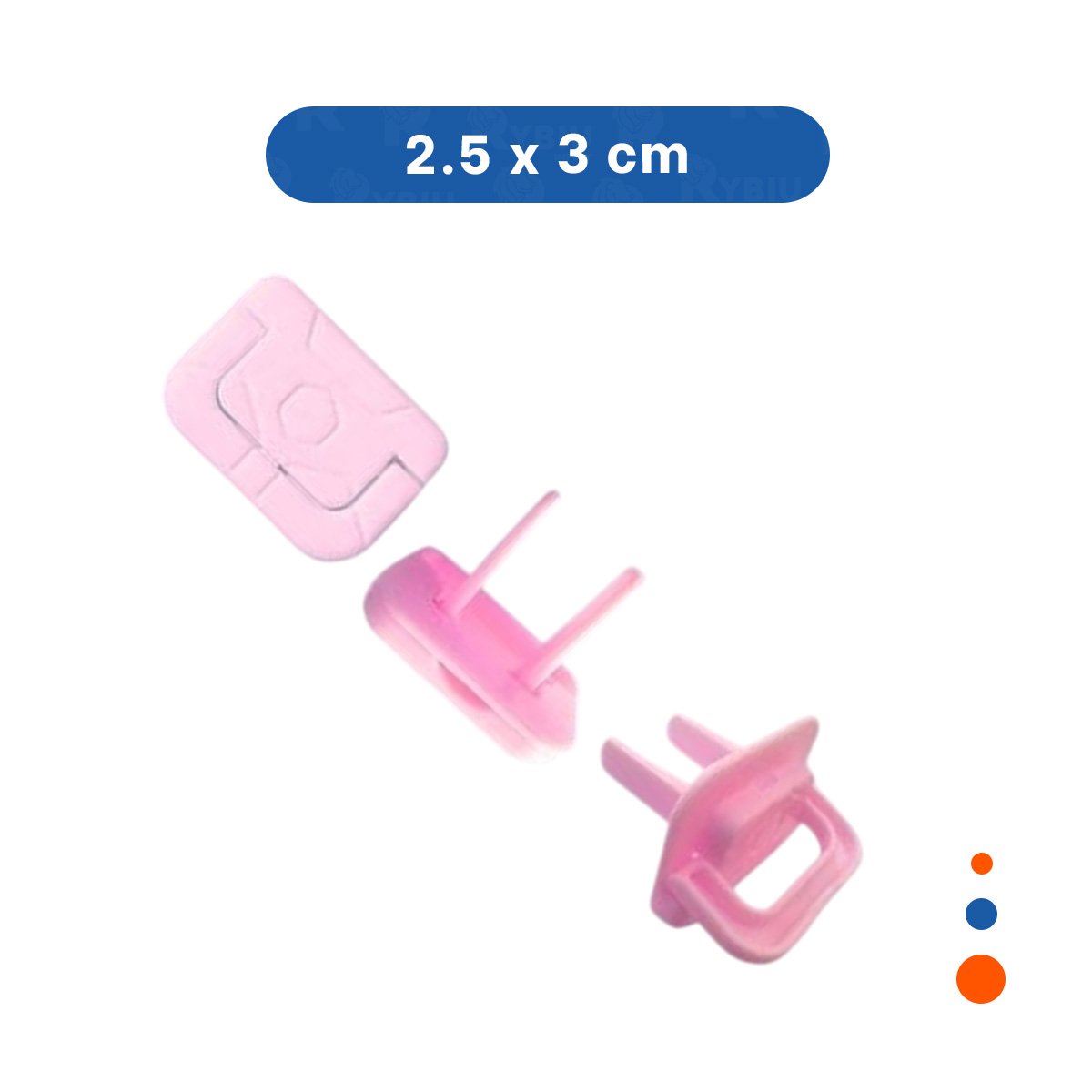 PACK6 CUBRIDOR DE ENCHUFE RECTANGULAR VERDE AGUA ROSADO DIMENSIONES 2,5X3CM - 4