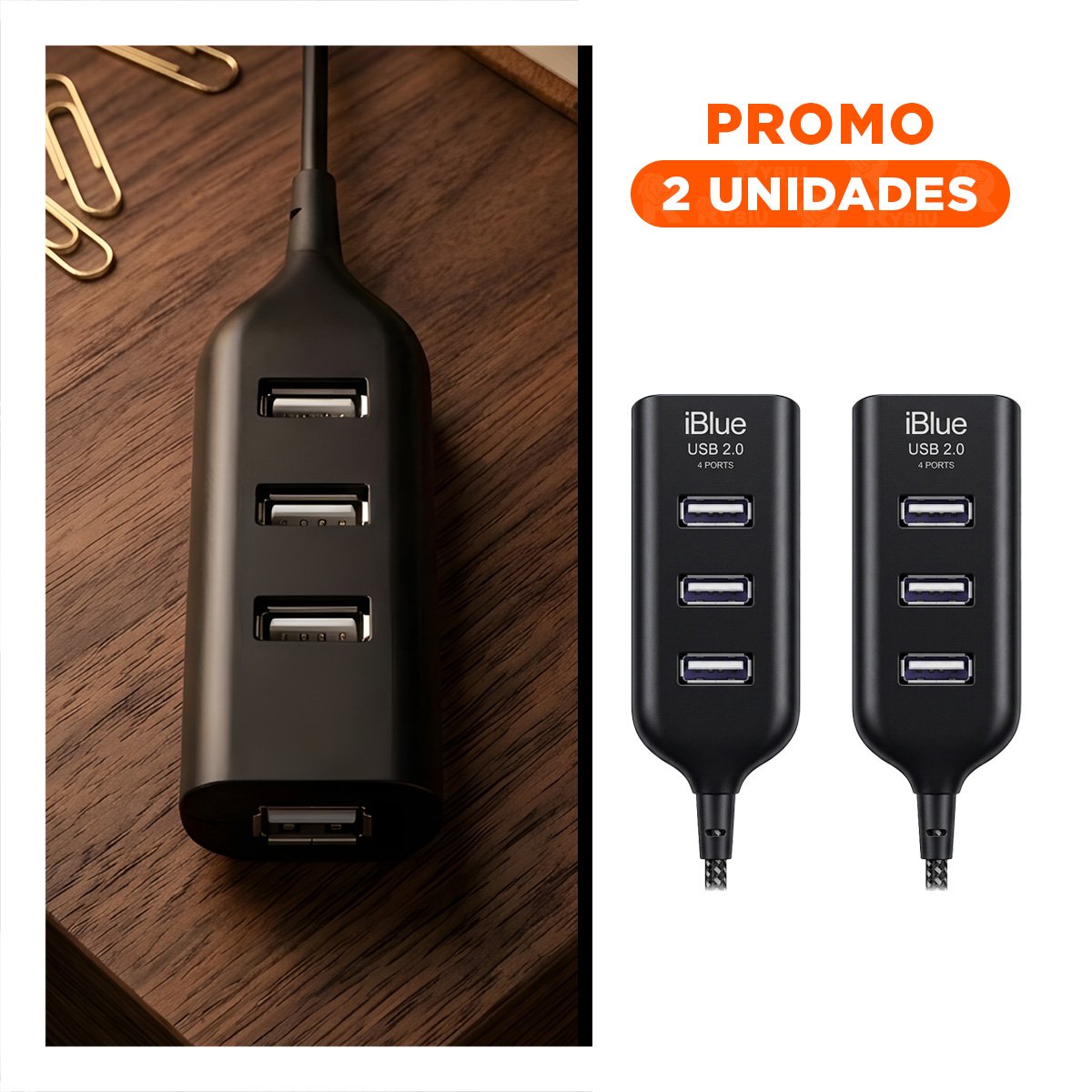 PACK2 CAJA ALTA VELOCIDAD USB 4 PUERTOS NEGRO FACIL DE TRANSPORTAR Y FUNCIONAL - 1