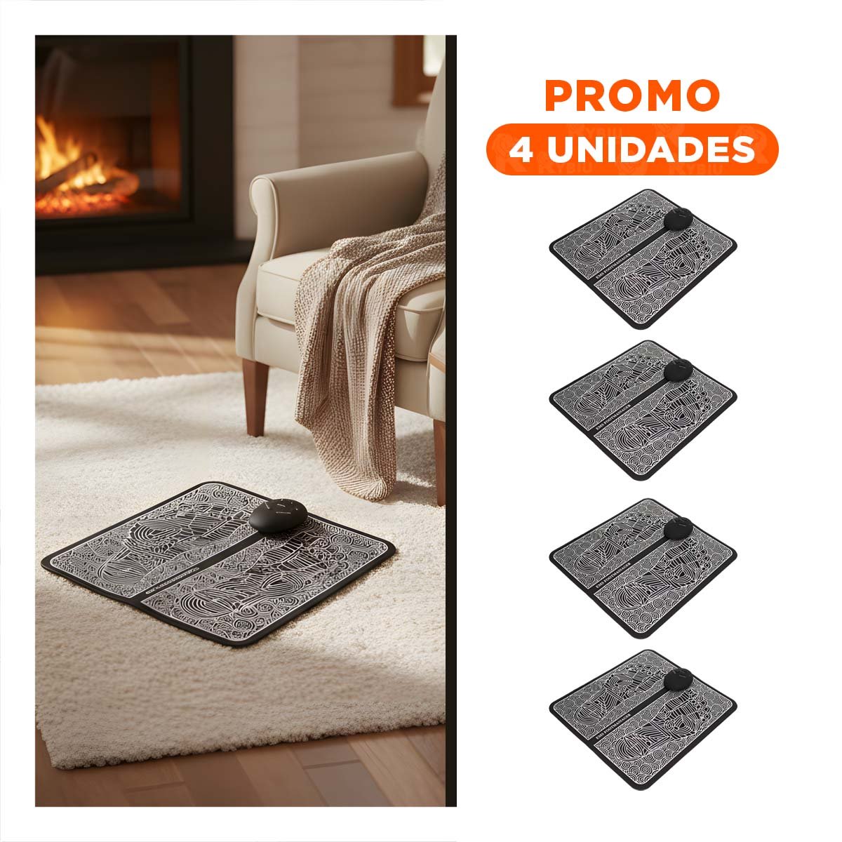 PACK4 HERRAMIENTA ELECTRICA DE PIES NEGRO LIGERA Y VERSATIL PARA RELAJACION Y+REGALO STICKER - 1