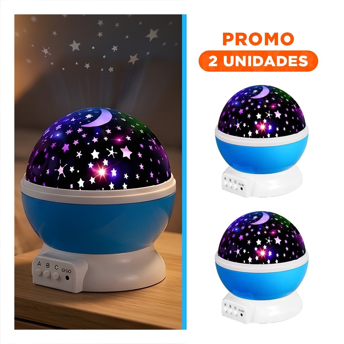 PACK2 PROYECTOR DE GALAXIA CELESTE LIGERO Y FACIL DE TRANSPORTAR SIEMPRE - 1