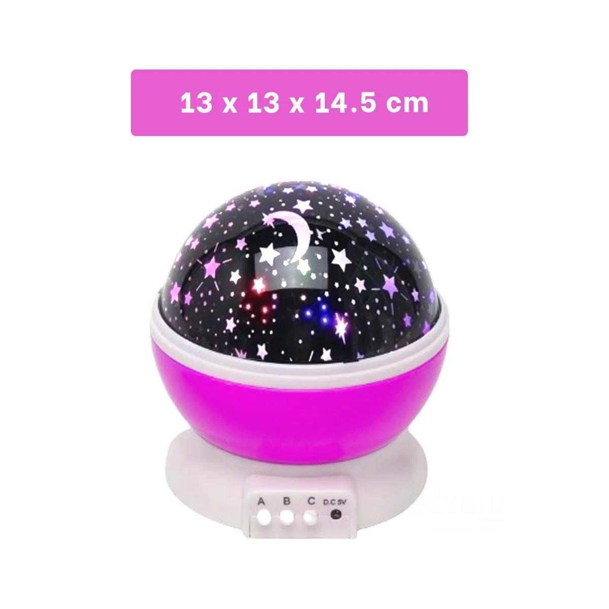 PACK2 LUZ DE NOCHE GIRATORIA DE GALAXIA COLOR FUCSIA LED Y+PAPEL REGALO - 4