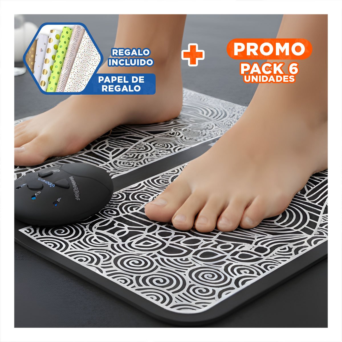 PACK6 HERRAMIENTA ELECTRICA DE PIES NEGRO LIGERA Y FUNCIONAL SIEMPRE Y+PAPEL REGALO - 1