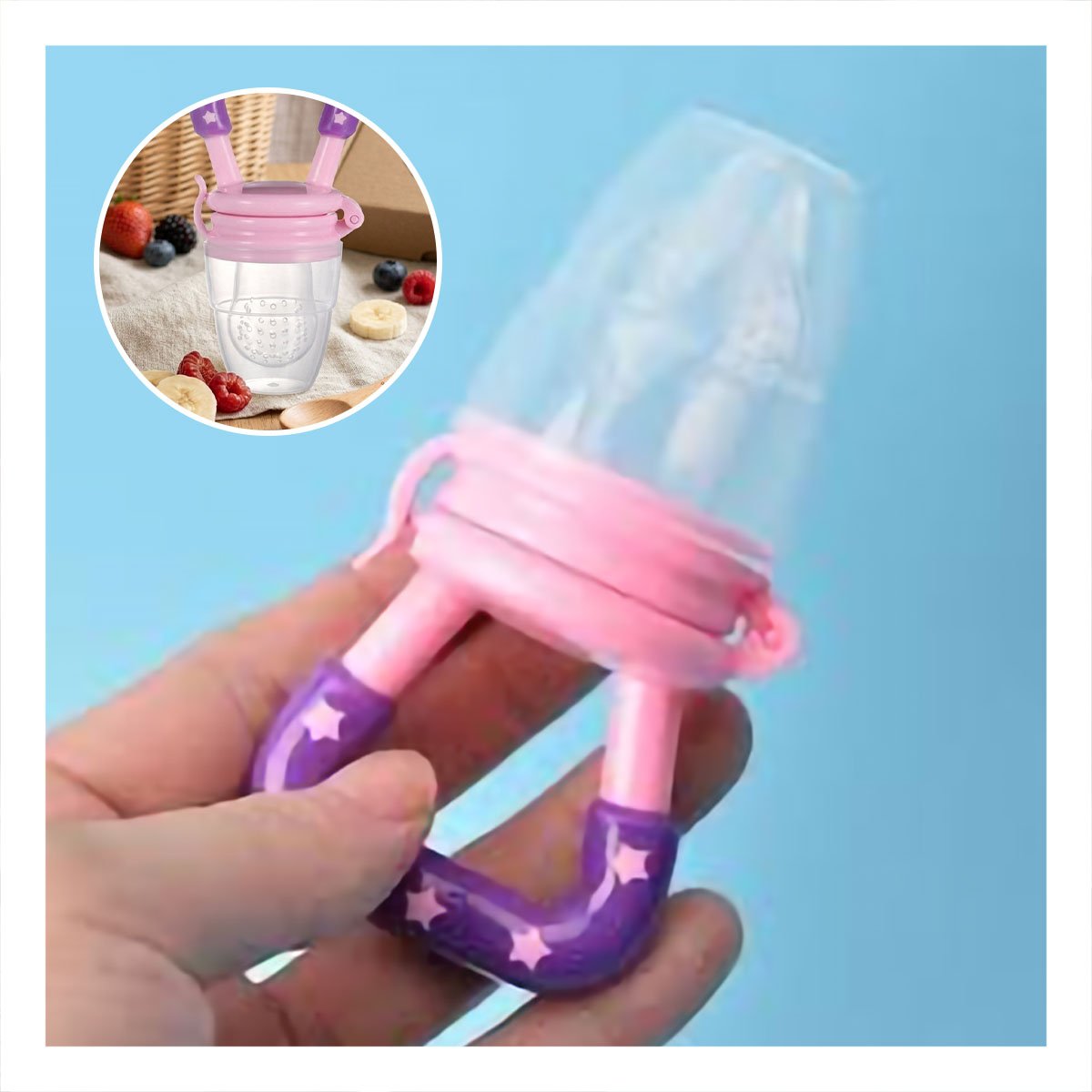 PACK6 BOQUILLA ALIMENTADORA EN COLOR MORADO CON ESTRELLITAS DE SILICONA Y+PAPEL REGALO - 2