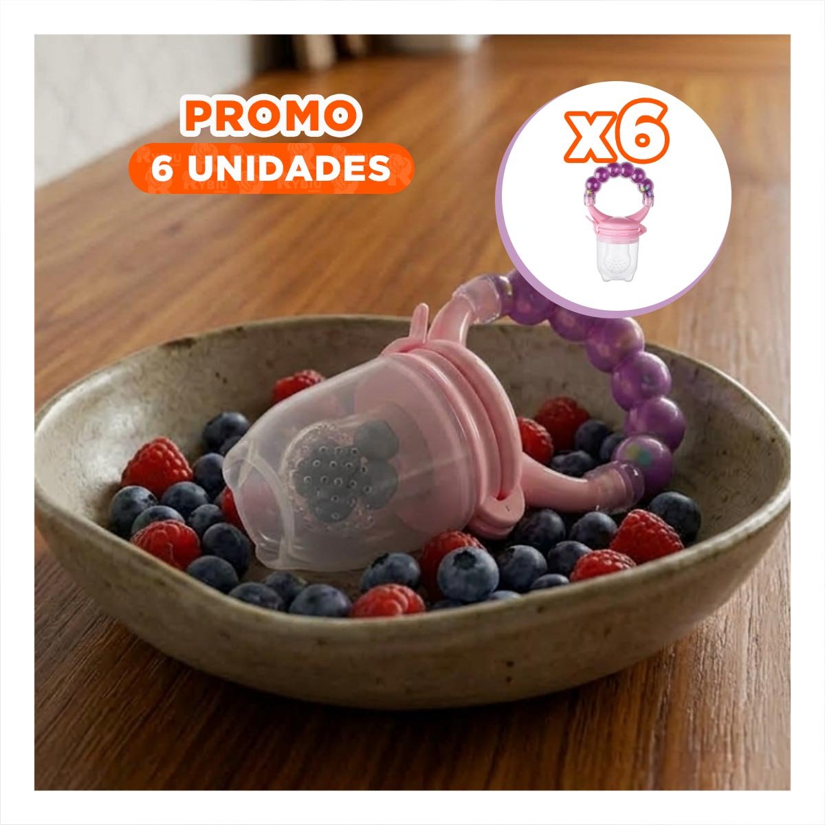 PACK6 BOQUILLA EN COLOR MORADO CON SILICONA FLEXIBLE Y BOLITAS INTEGRADAS Y+REGALO STICKER - 1