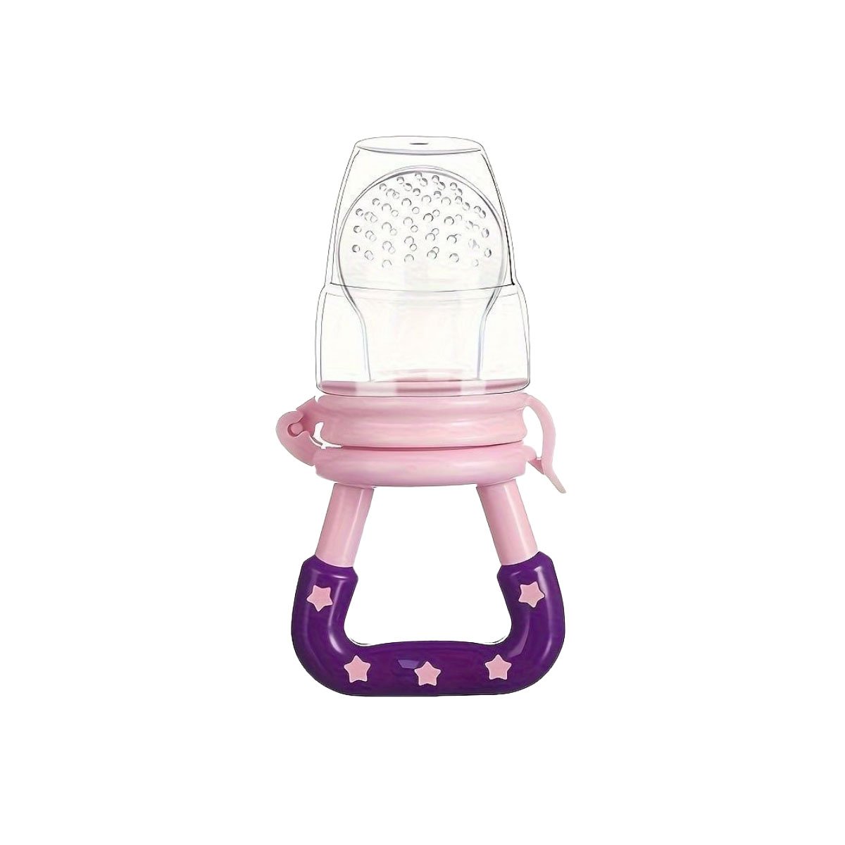 PACK4 CHUPON COLOR MORADO TIPO ALIMENTADOR CON SILICONA FLEXIBLE Y ESTRELLITAS Y+PAPEL REGALO - 3