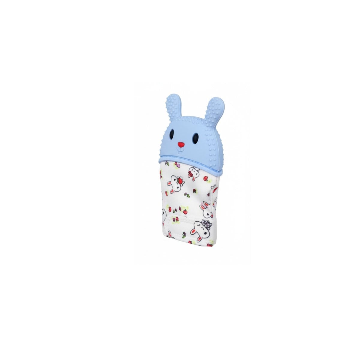 PACK4 GUANTE MORDEDOR SUAVE EN COLOR CELESTE TIPO FORMA DE CONEJO INFANTIL Y+PAPEL REGALO - 3