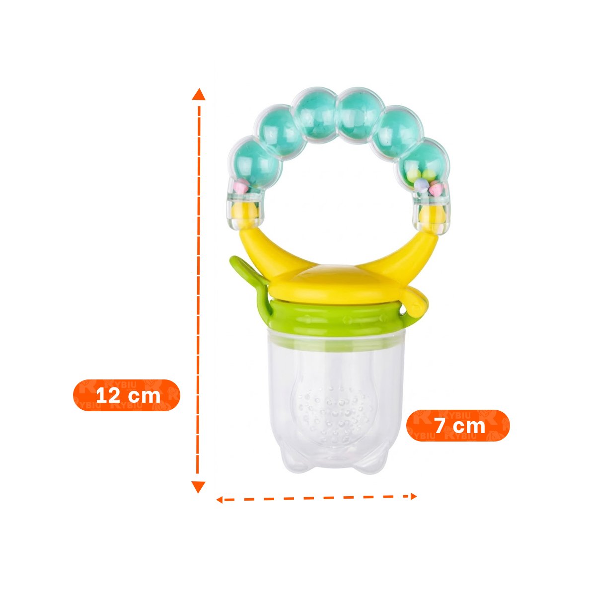 ALIMENTADOR EN COLOR VERDE AGUA CON SILICONA SEGURA Y BOLITAS INTEGRADAS Y+REGALO STICKER - 4