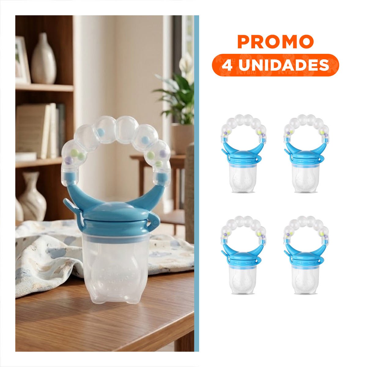 PACK4 SUCCIONADOR TIPO ALIMENTADOR INFANTIL EN COLOR BLANCO CON BOLITAS Y+REGALO STICKER - 1